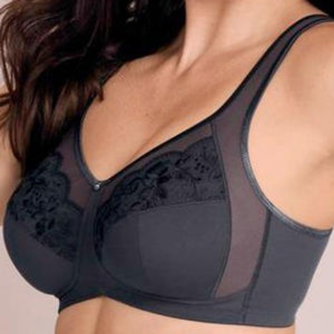 Anita Performance Sports Bra in Anthracite/Fiesta