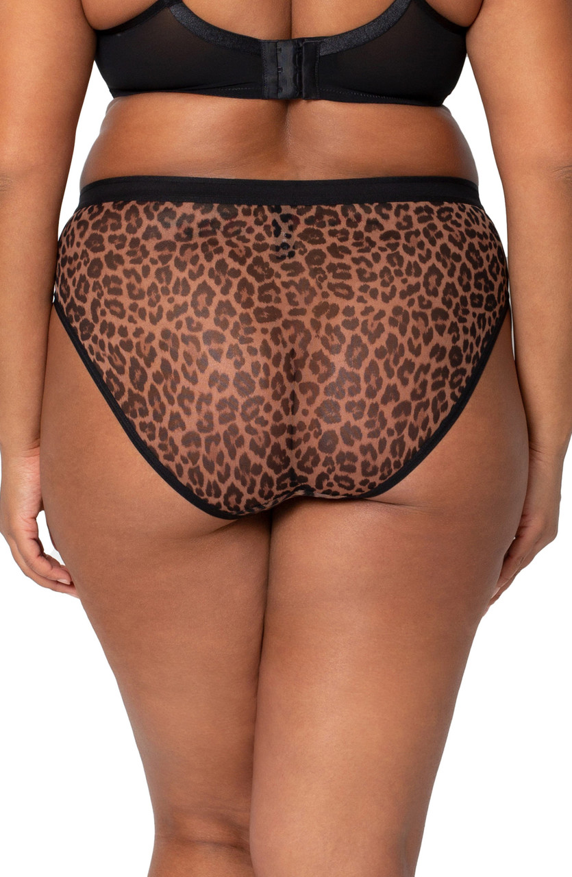 Curvy Couture - Sheer Mesh Unlined UW Bra - Leopard Print