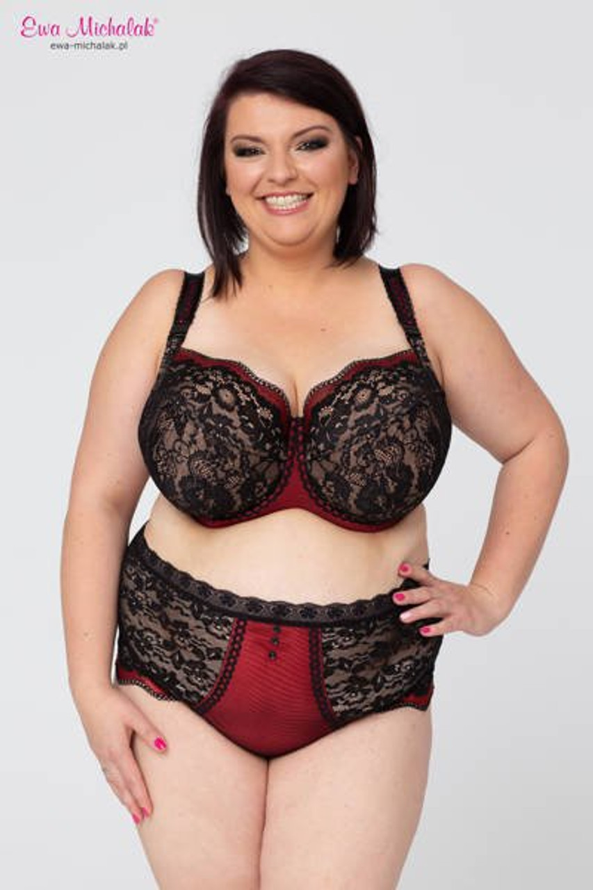 Red Lace Bra Soft Cup Bra See-through Bra Dark Red Lace Bra in