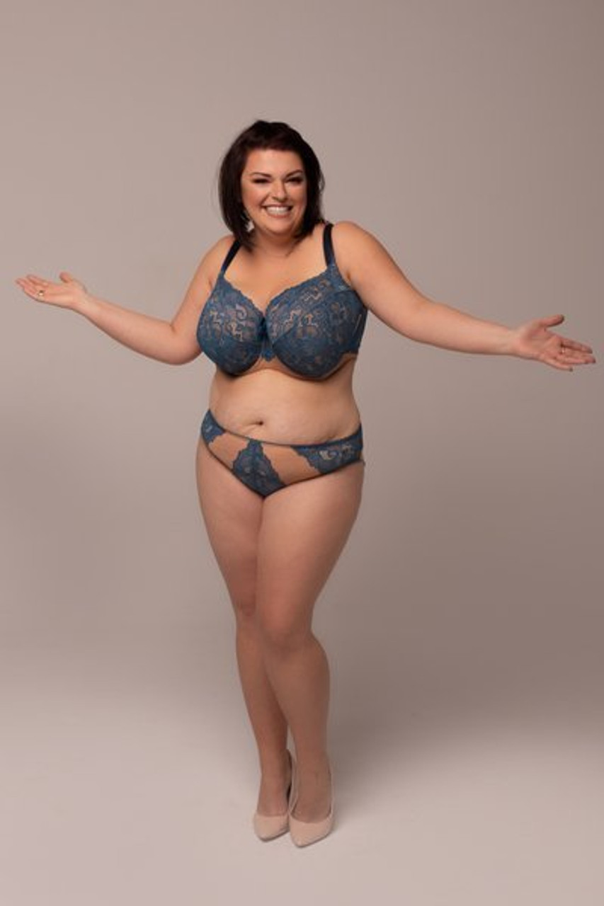 Ewa Michalak Venice Full Cup Bra in Blue - Busted Bra Shop