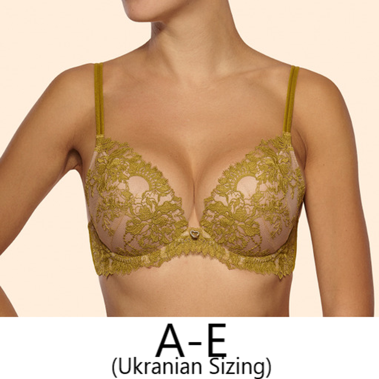 yellow floral lightly padded push up bra