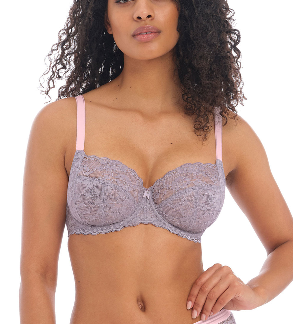 32B Freya Offbeat Plunge T-Shirt Bra 5450 Underwired Padded Moulded - Earl  Grey