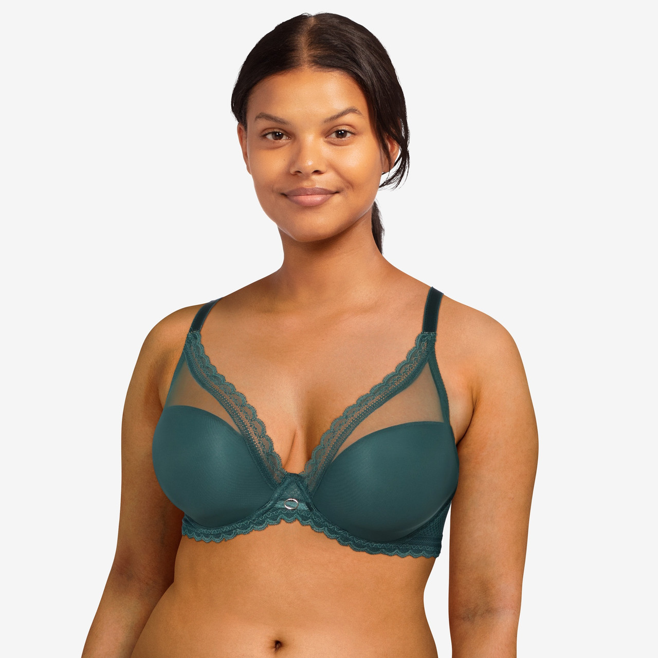 Chantelle Parisian Allure Plunge T-Shirt Bra in Green FINAL SALE NORMALY  $78 - Busted Bra Shop