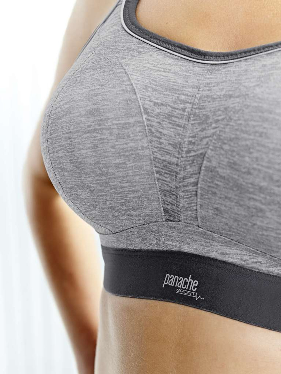 Panache Womens Charcoal Marl Non-wired Stretch-jersey Sports Bra 30f In  Grey Marl