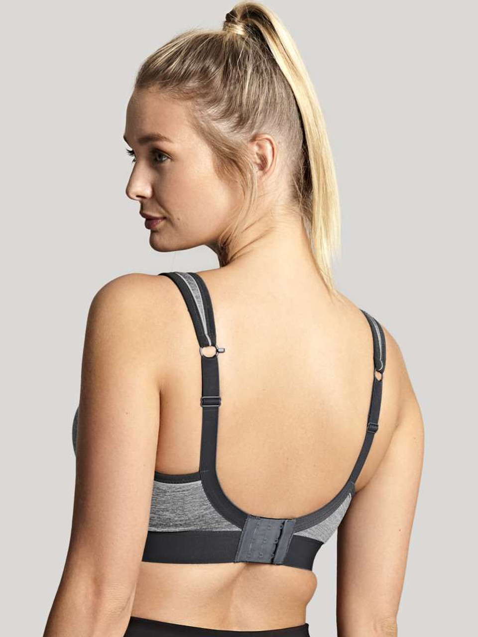 Panache Non-Wired Sports Bra in Charcoal Marlin - Busted Bra Shop