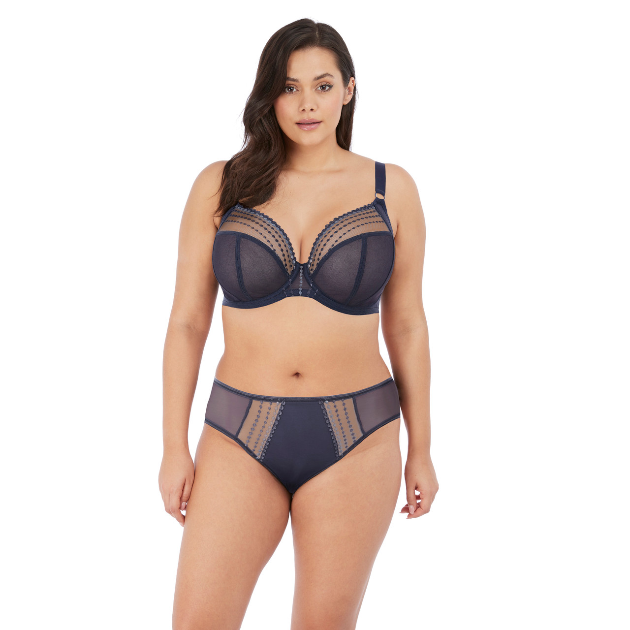 Elomi Matilda Underwire Plunge Bra in Storm (STM) - Busted Bra Shop