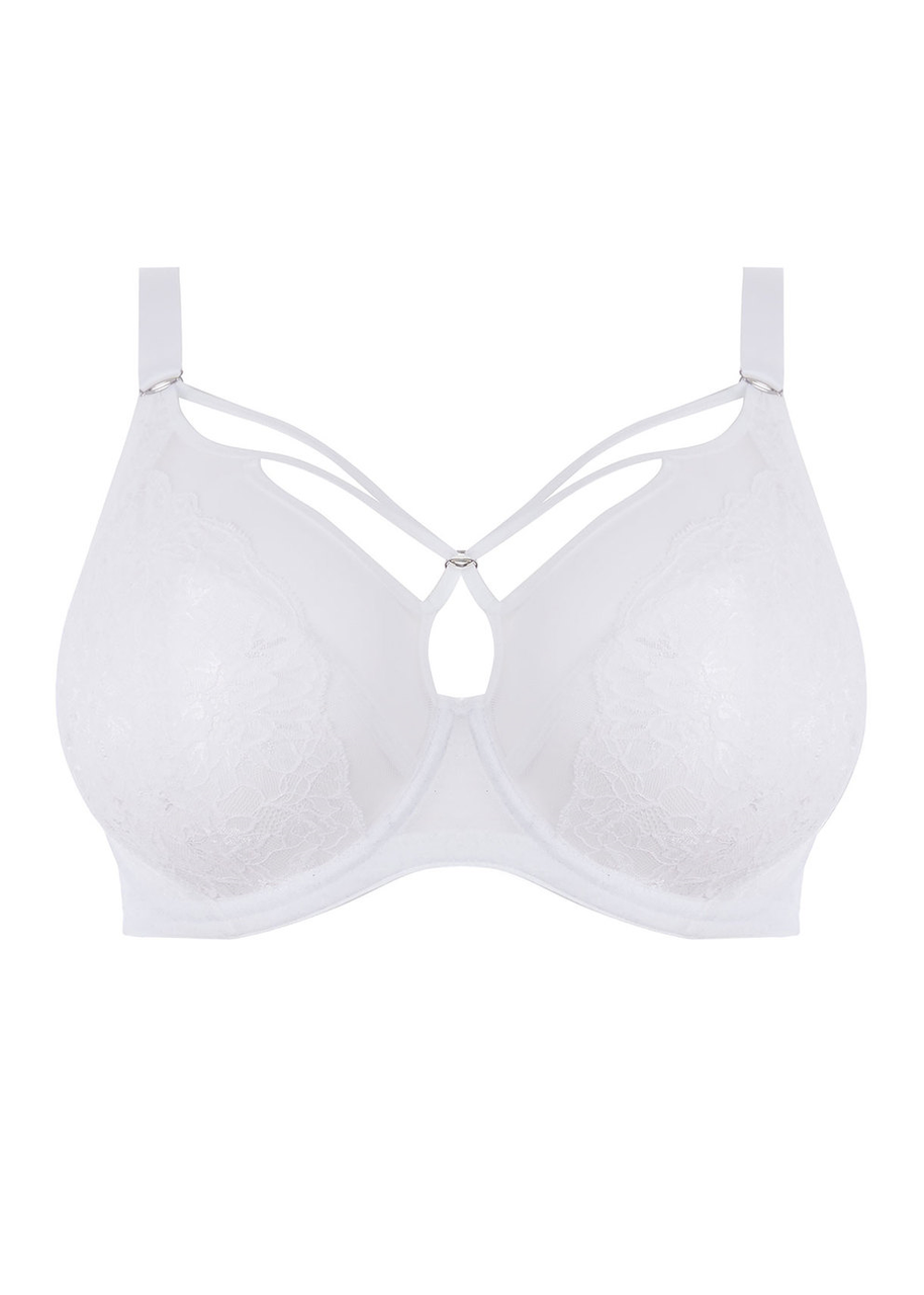 White supportive plunging underwire full cup bra