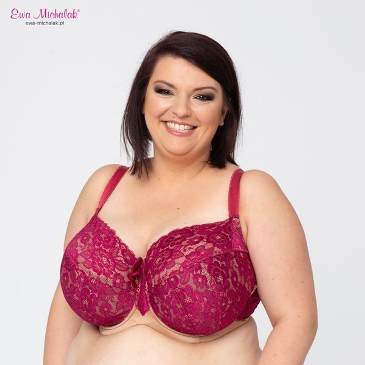 Avenue Body  Women's Plus Size Knitted Lace Soft Cup Bra - Rose