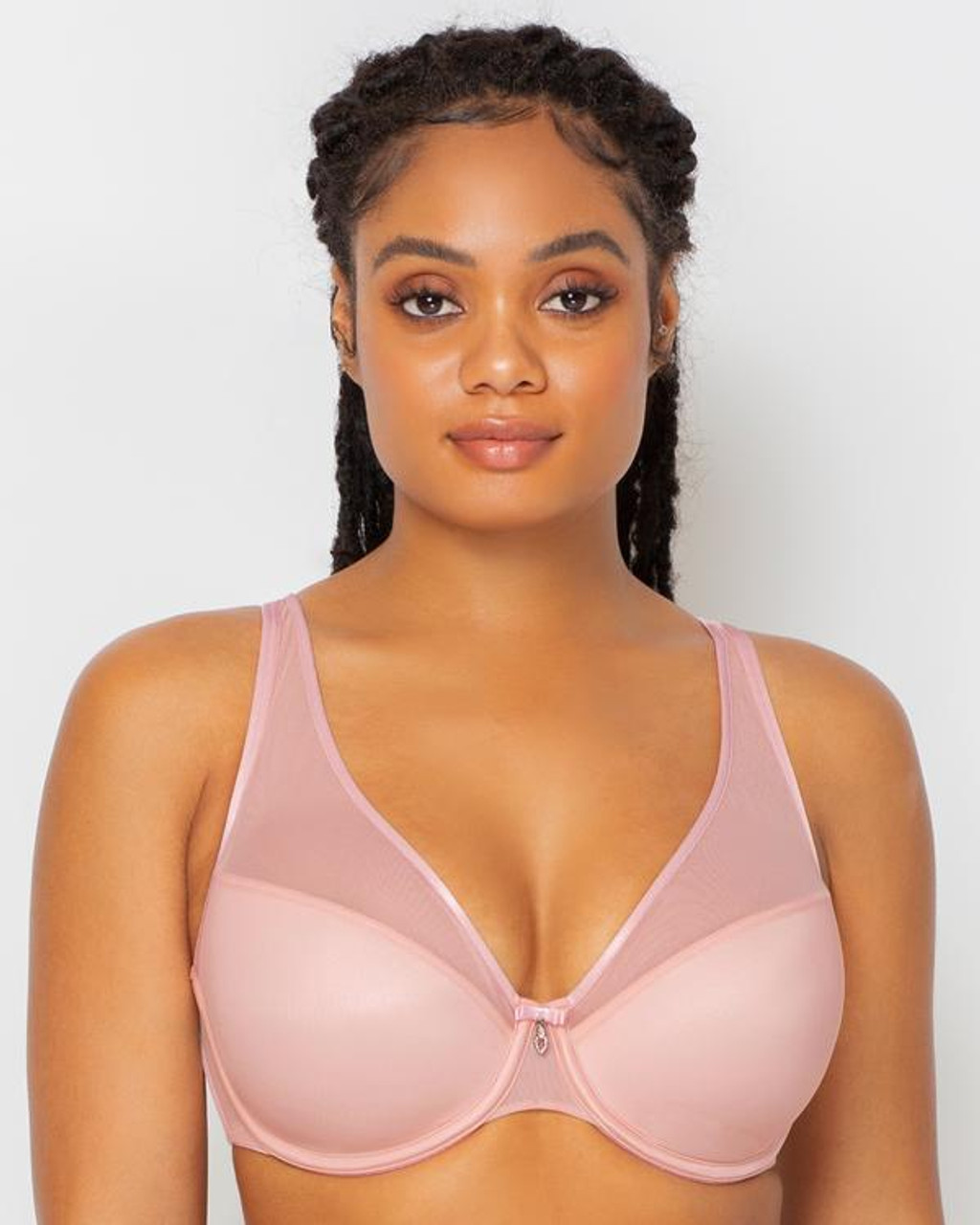 Curvy Couture Sheer Mesh Plunge T-Shirt Bra