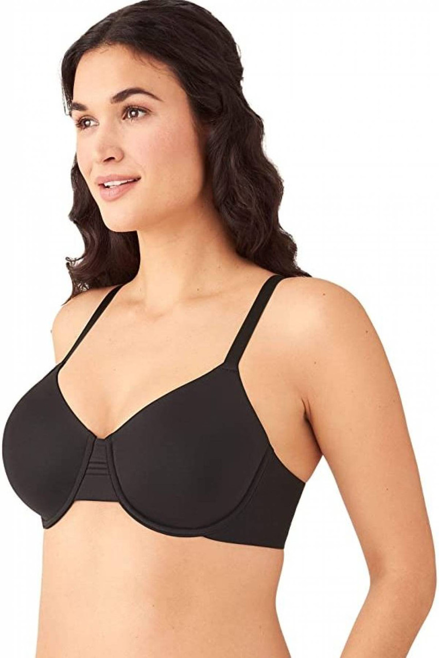 Wacoal At Ease Underwire Bra in Black - Busted Bra Shop
