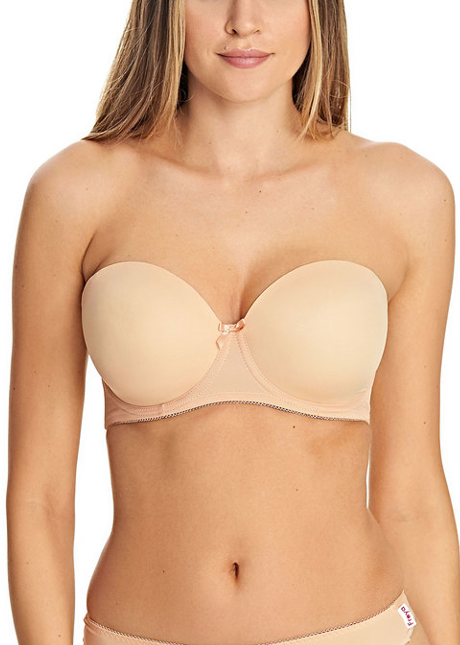 Freya Deco Underwire Molded Strapless Bra in Nude - Busted Bra Shop