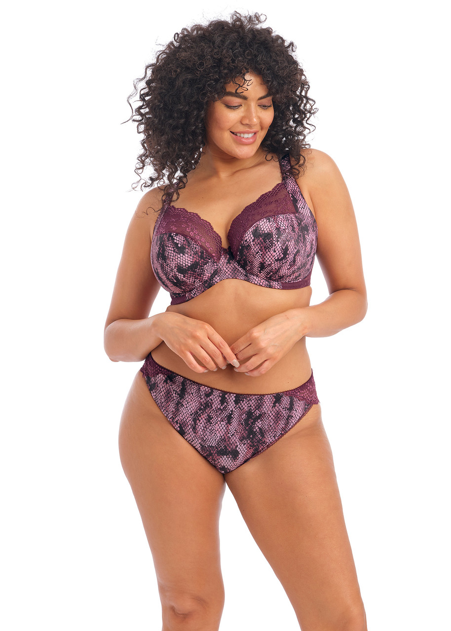 Elomi Lucie Stretch Lace Brazilian Brief 4495 SIZE UK XL BLACK ROSE NEW
