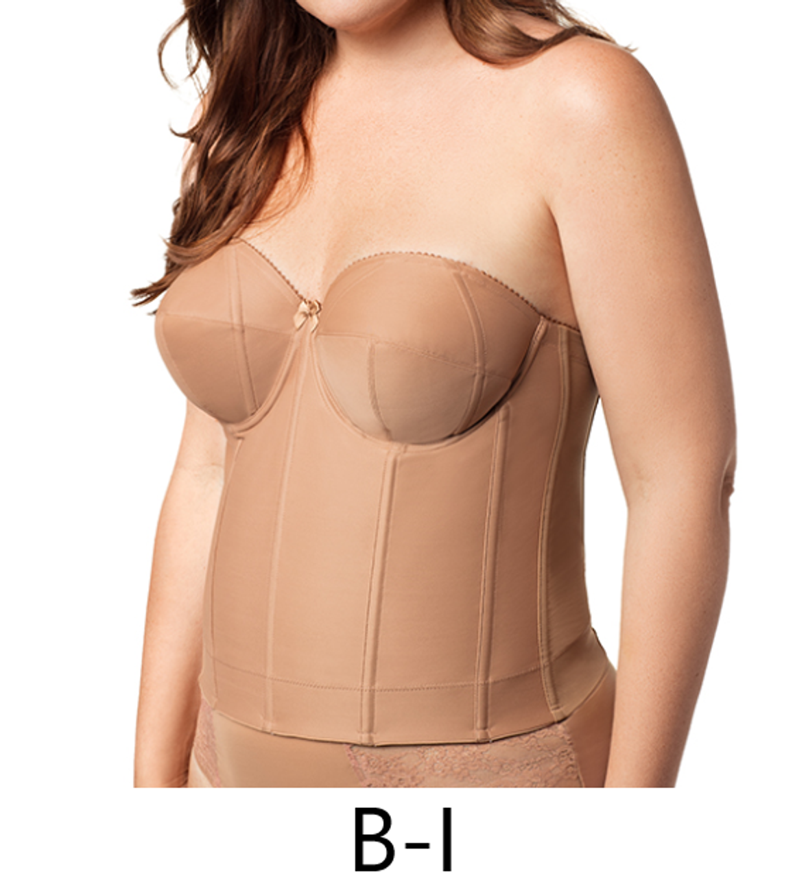 Elila Smooth Strapless Longline Bra in Nude - Busted Bra Shop