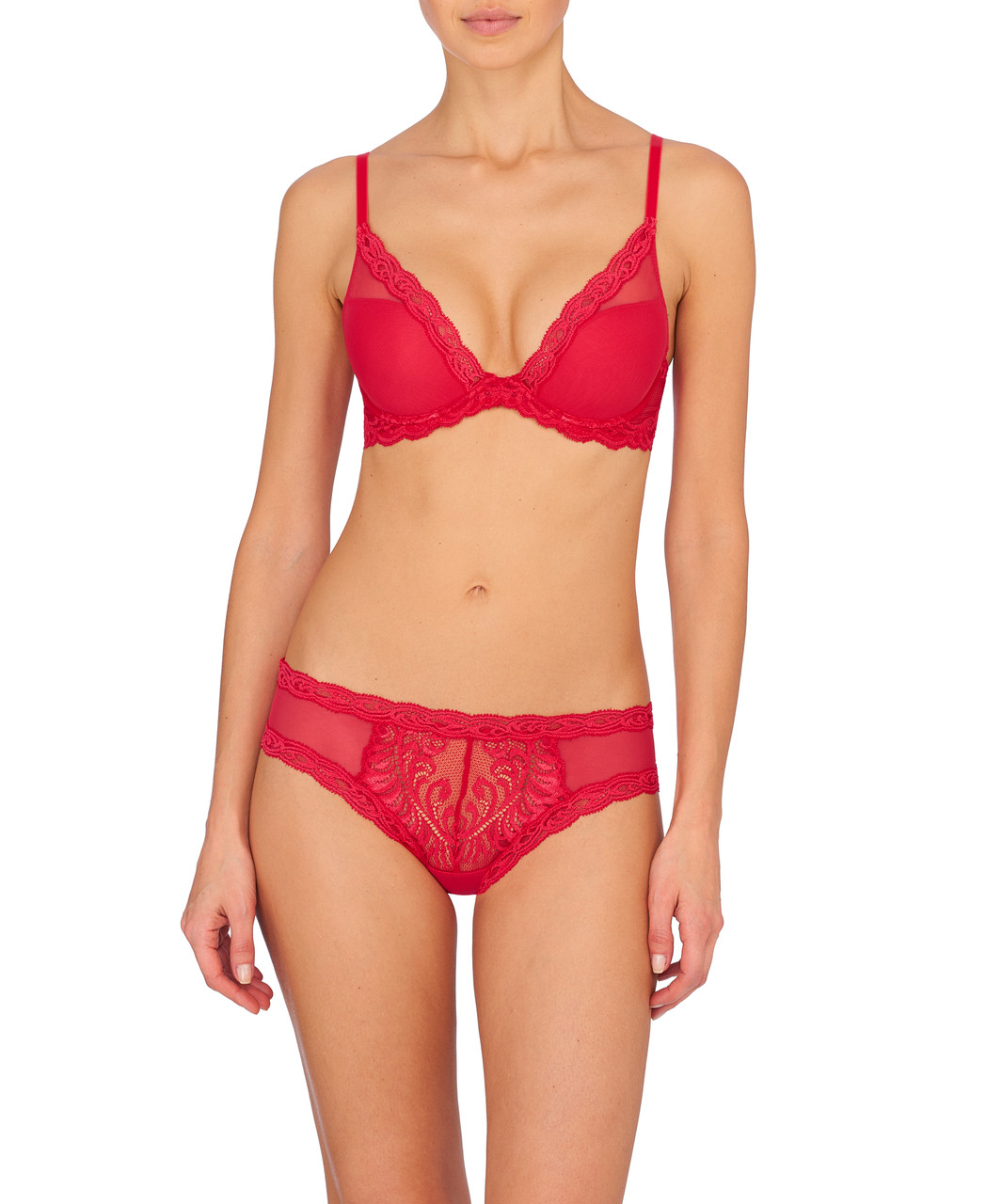 Natori Feathers Thong in Real Red FINAL SALE (30% Off) - Busted Bra Shop
