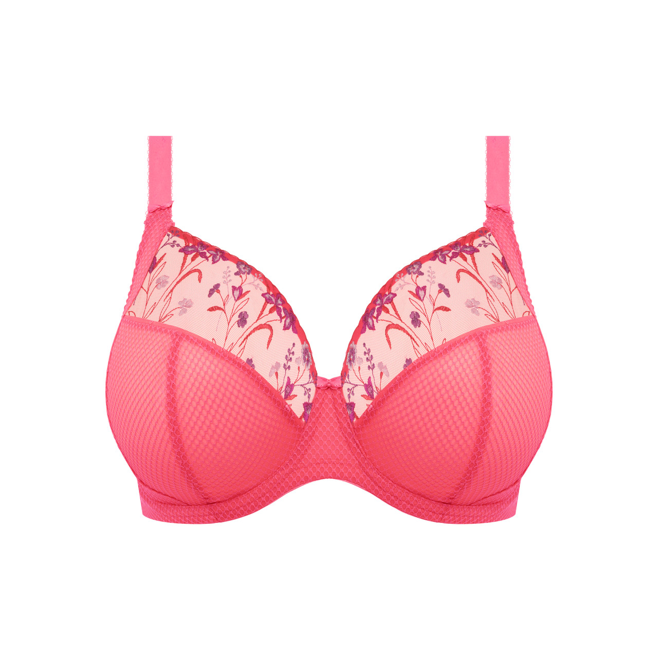 Elomi Charley Underwire Plunge Bra with Stretch Lace in Honeysuckle (HOE)  FINAL SALE (40% Off) - Busted Bra Shop