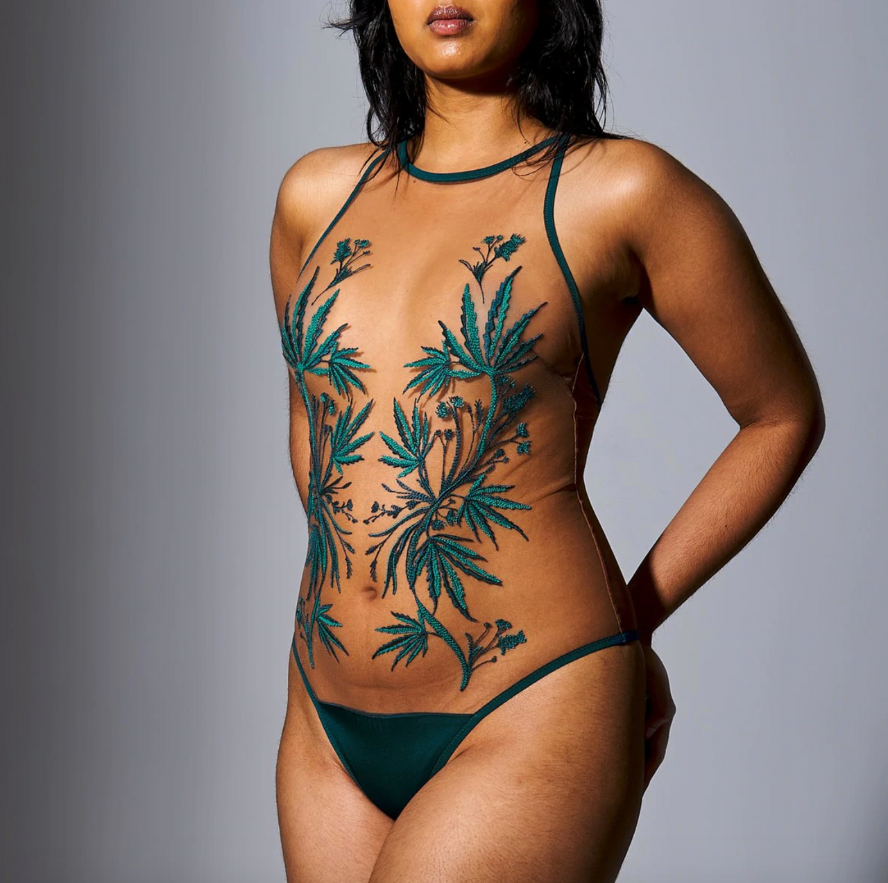 Thistle & Spire Brooklyn Haze Bodysuit Emerald/Toffee FINAL SALE (40% Off)  - Busted Bra Shop