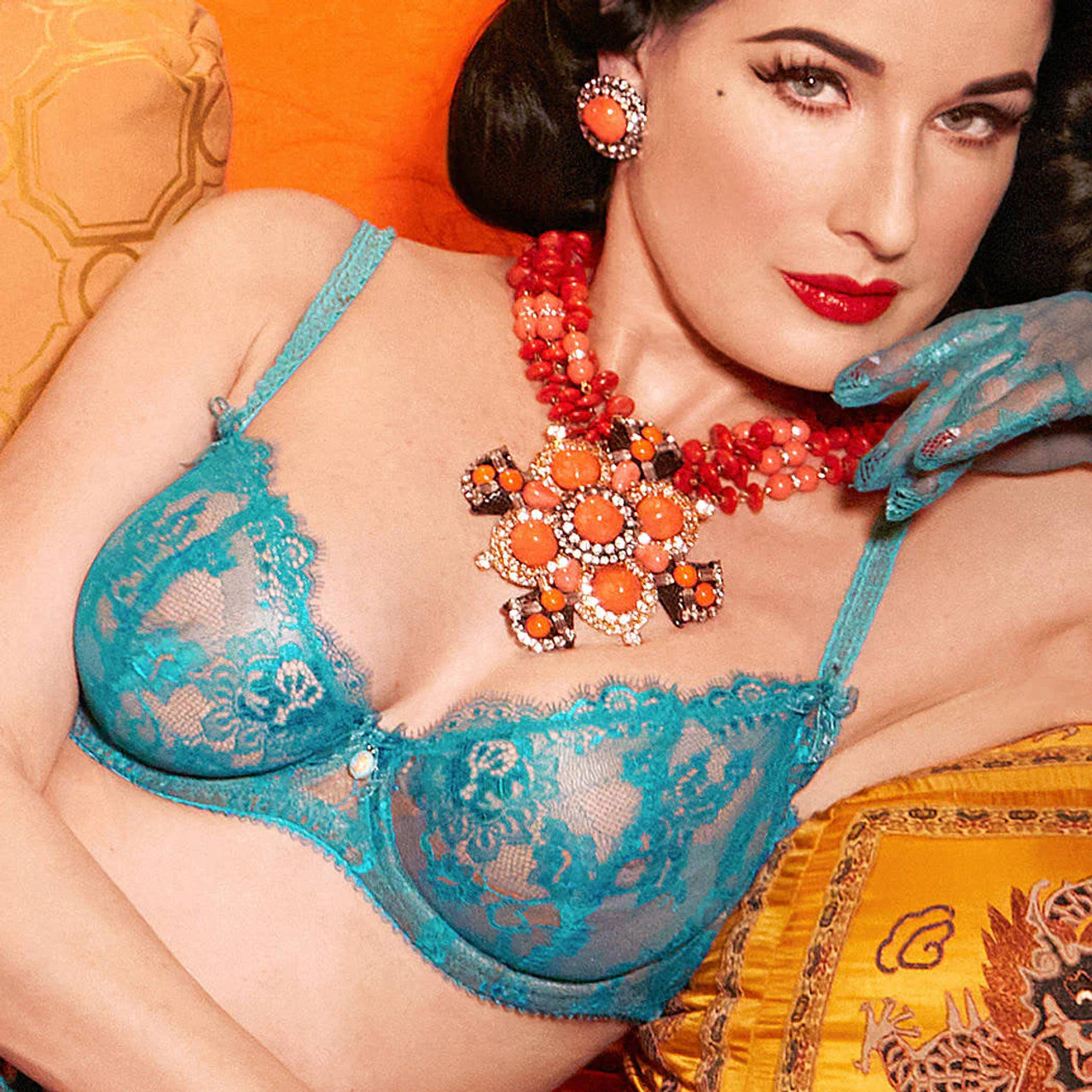 Dita von Teese Savoir Faire Underwire Bra in Turquoise FINAL SALE (40% Off)  - Busted Bra Shop