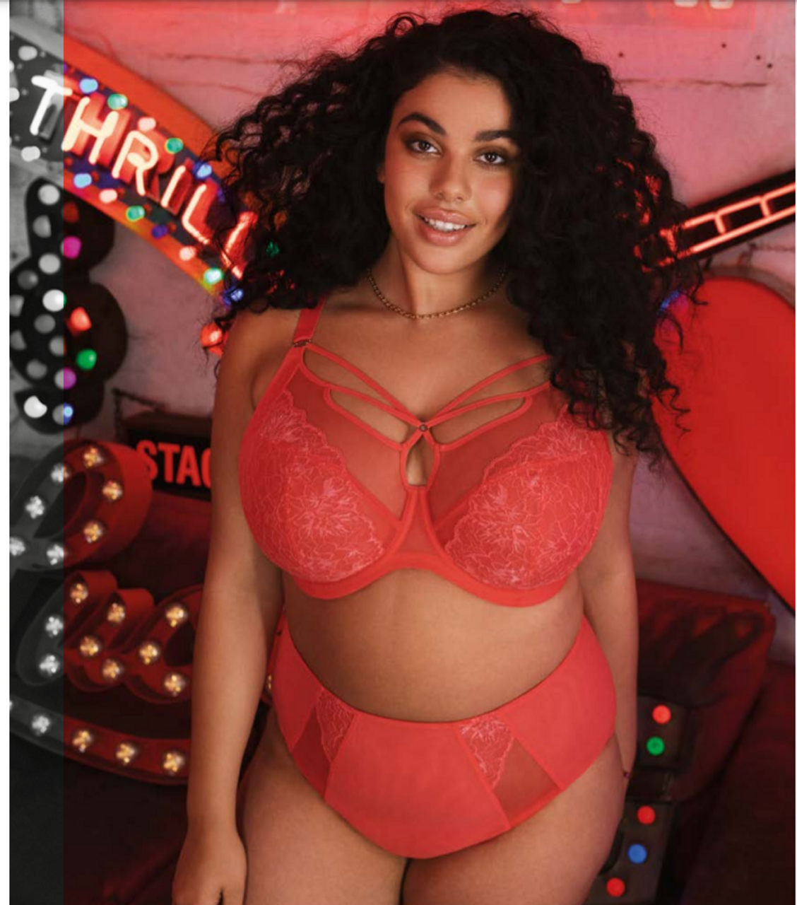 Stand Out Bra by Curvy Kate, Coral, Plunge Bra