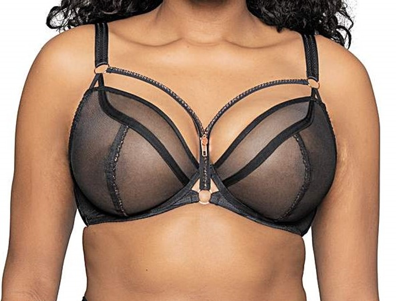Scantilly Unzipped Plunge Bra in Black - Busted Bra Shop