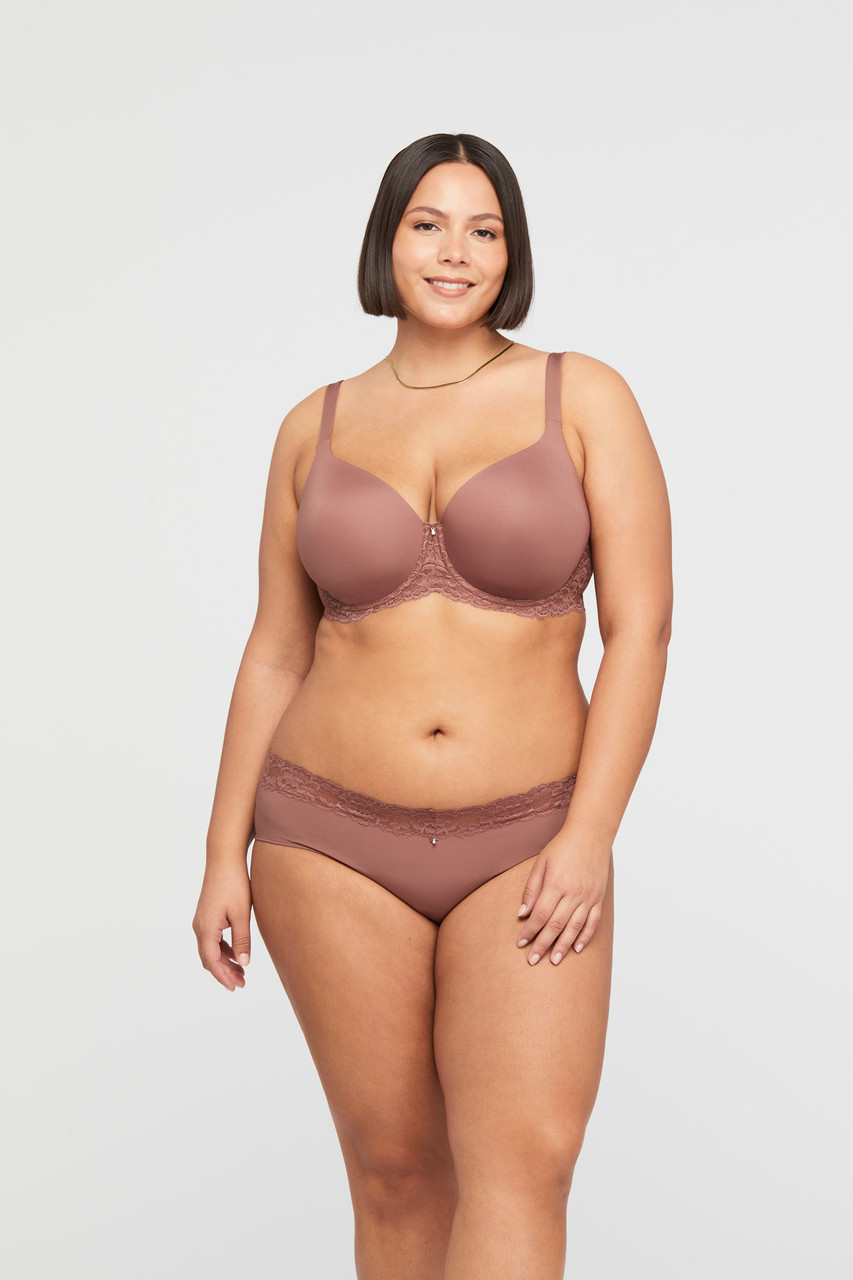 Montelle Pure Plus Full Coverage T-Shirt Bra in Pecan - Busted Bra