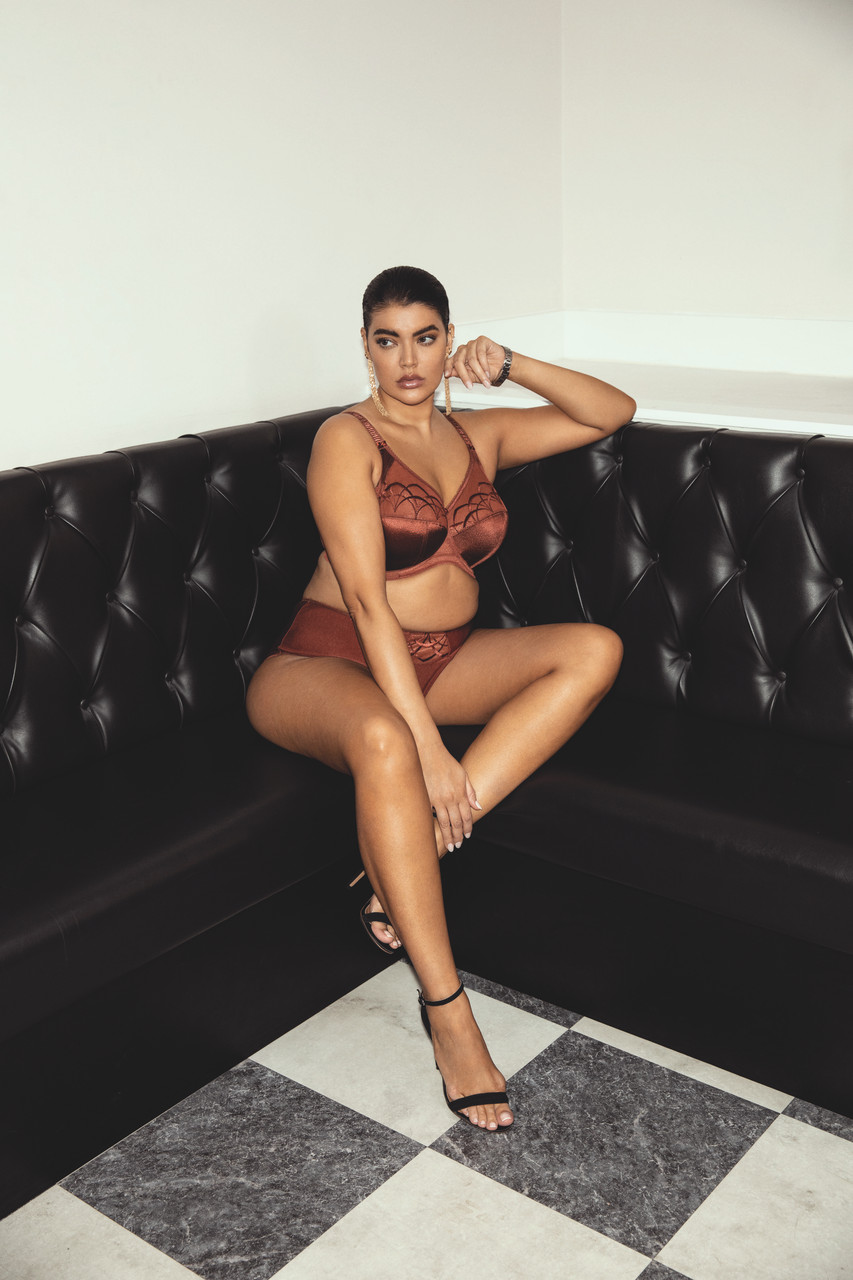 Elomi Cate Underwire Full Cup Banded Bra in Dark Copper (DAR) FINAL SALE  (40% Off) - Busted Bra Shop