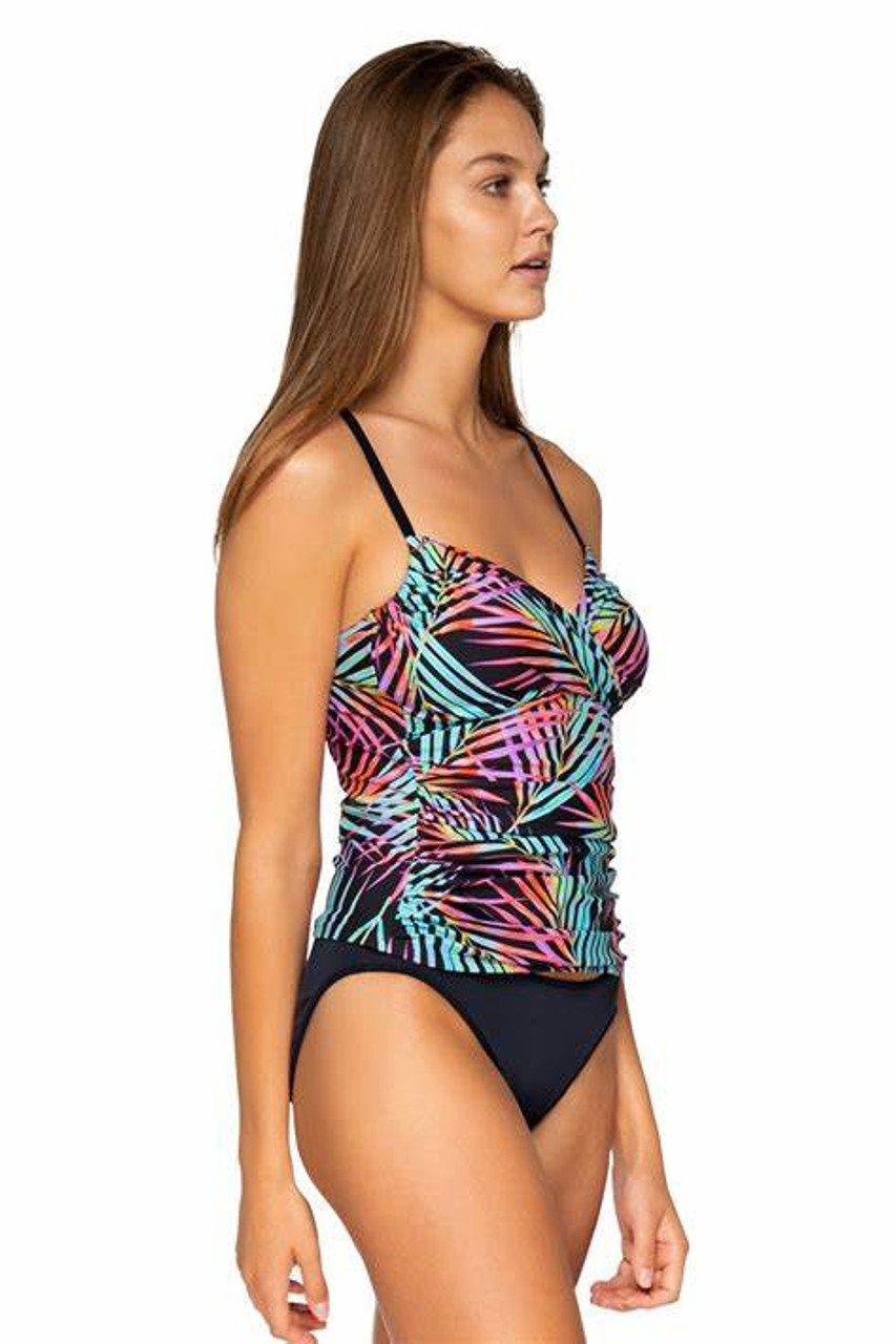 Sunsets Simone Tankini Swim Top in Moonlit Palms FINAL SALE (70% Off) -  Busted Bra Shop