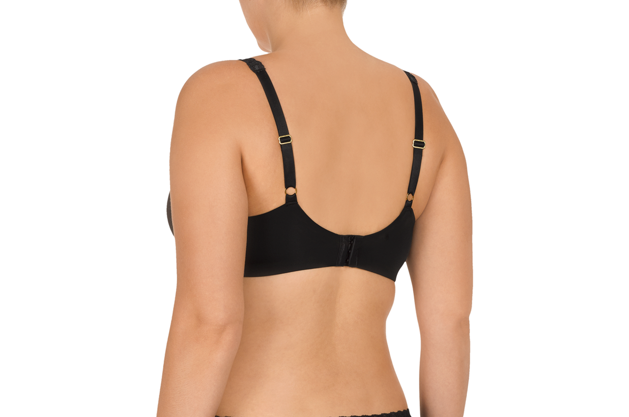 Natori Women's Pure Luxe Custom Coverage Contour Bra, Black Combo, 30C at   Women's Clothing store