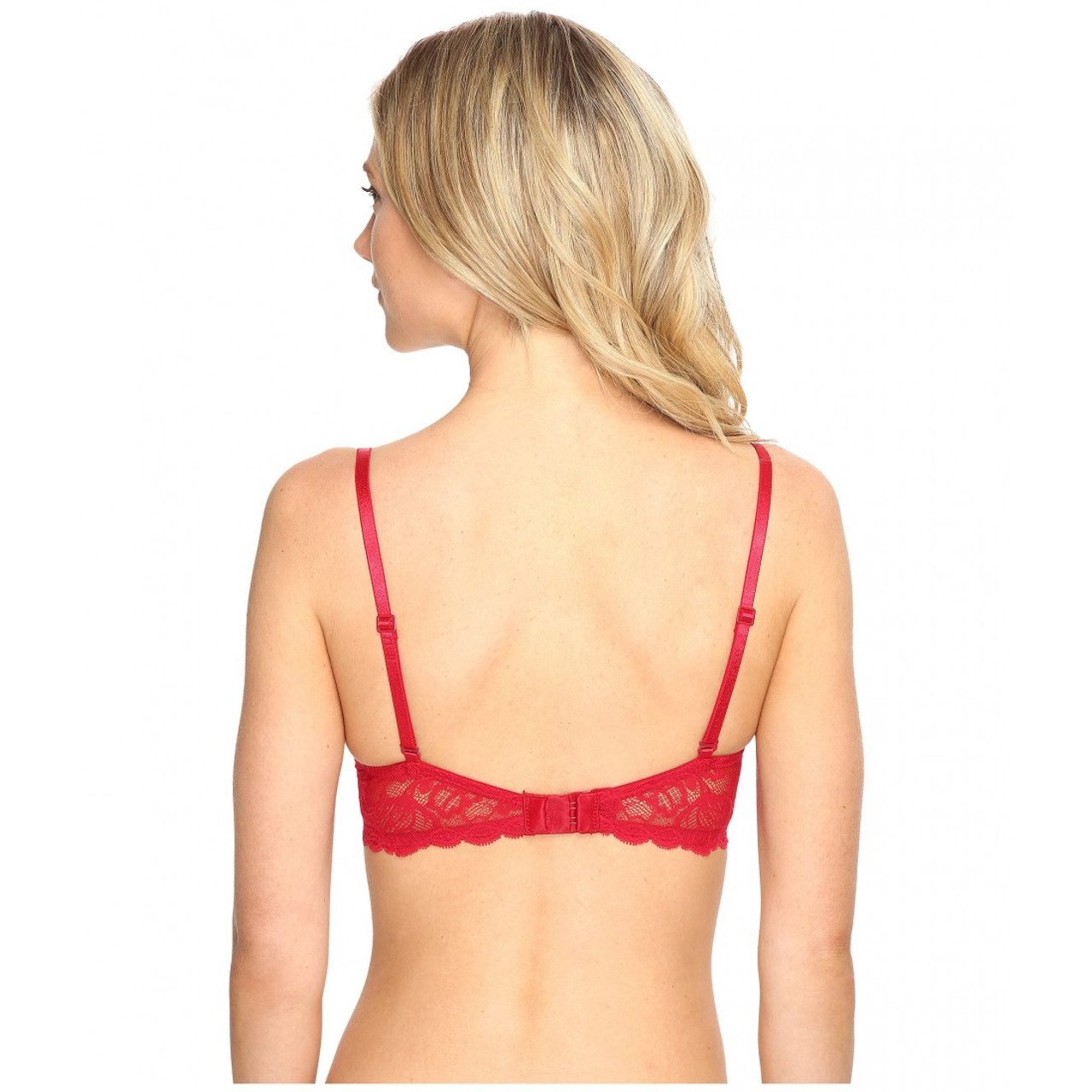 Calvin Klein Seductive Comfort with Lace Demi Bra in Regal Red FINAL SALE  NORMALLY $52
