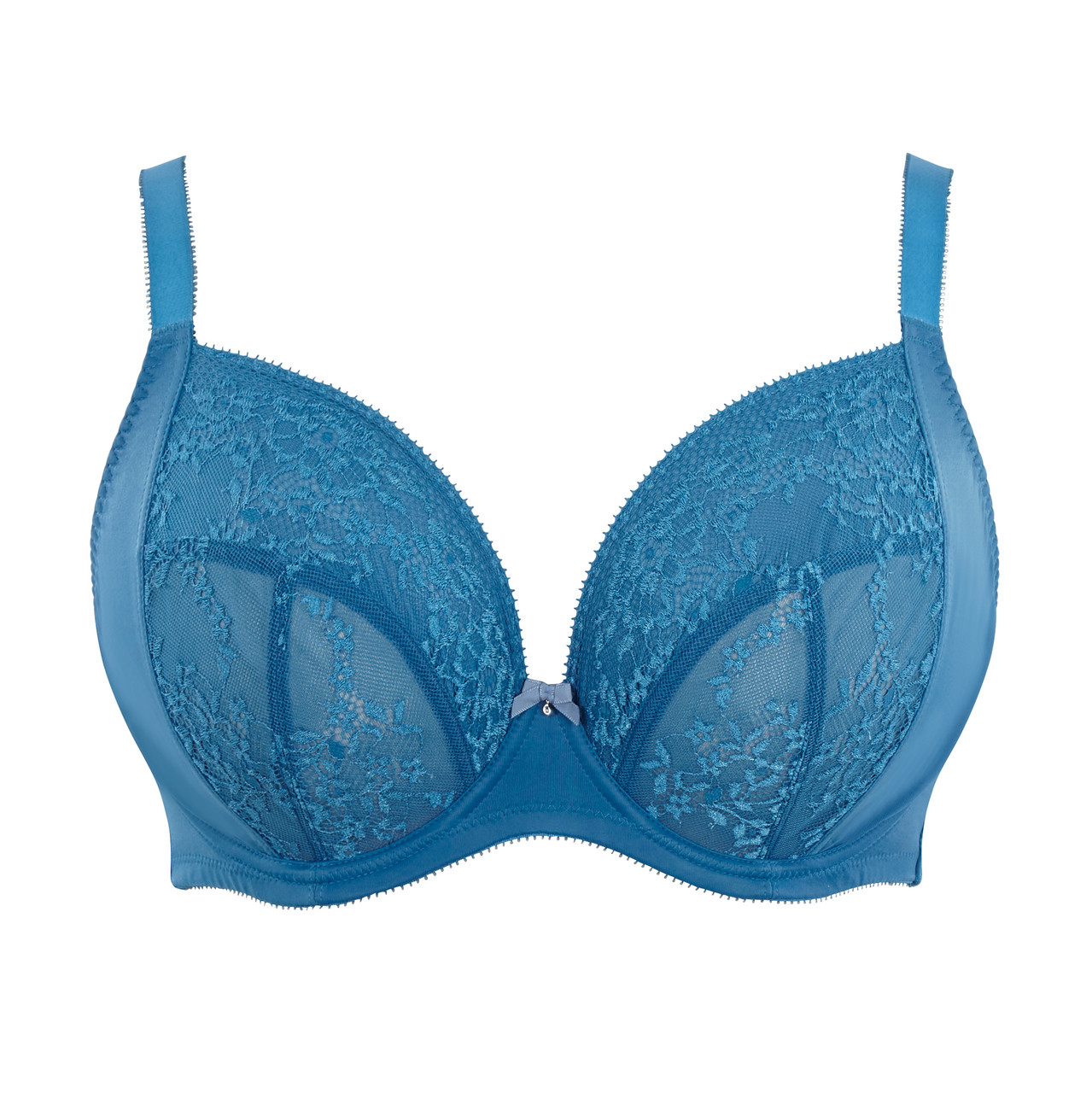 CHANTELLE Lingerie Storm Blue Lined Lace Le Marais Plunge Underwire Bra 34C  NWT