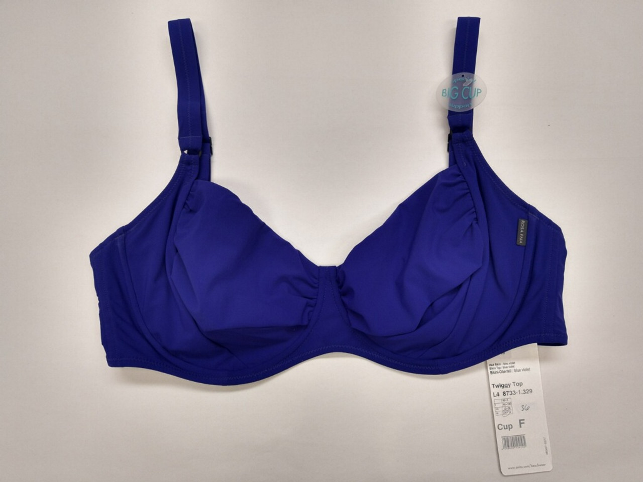 Rosa Faia Twiggy Bikini Swim Top in Blue Violet FINAL SALE NORMALLY $79.99  - Busted Bra Shop