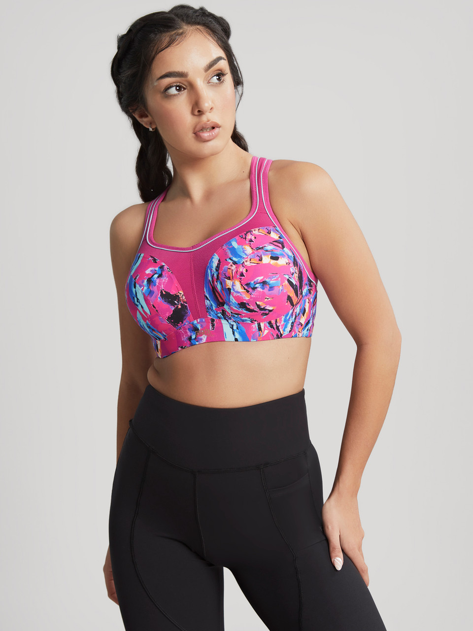 Panache Underwire Sports Bra (5021),40D,Abstract Orchid
