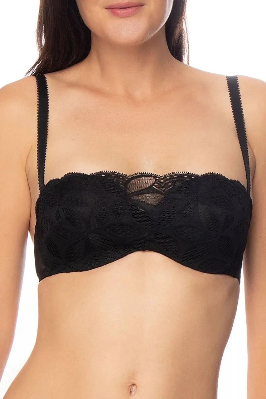 Bandeau bra with removable straps Stricto Sensuelle collection from Antigel  by Lise Charmel color black.