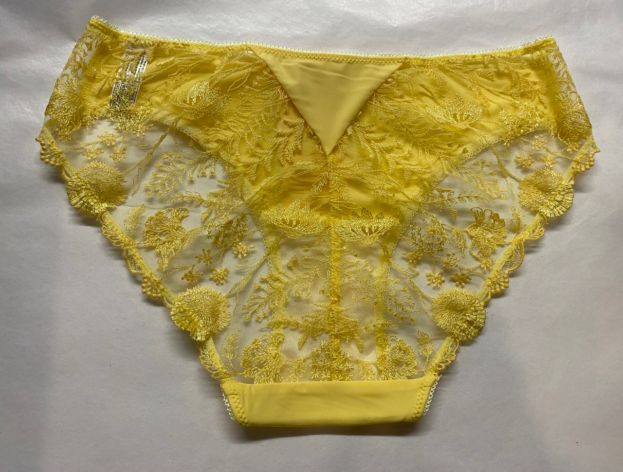 Buy Yellow Floral Lace High Leg Knickers 24, Knickers