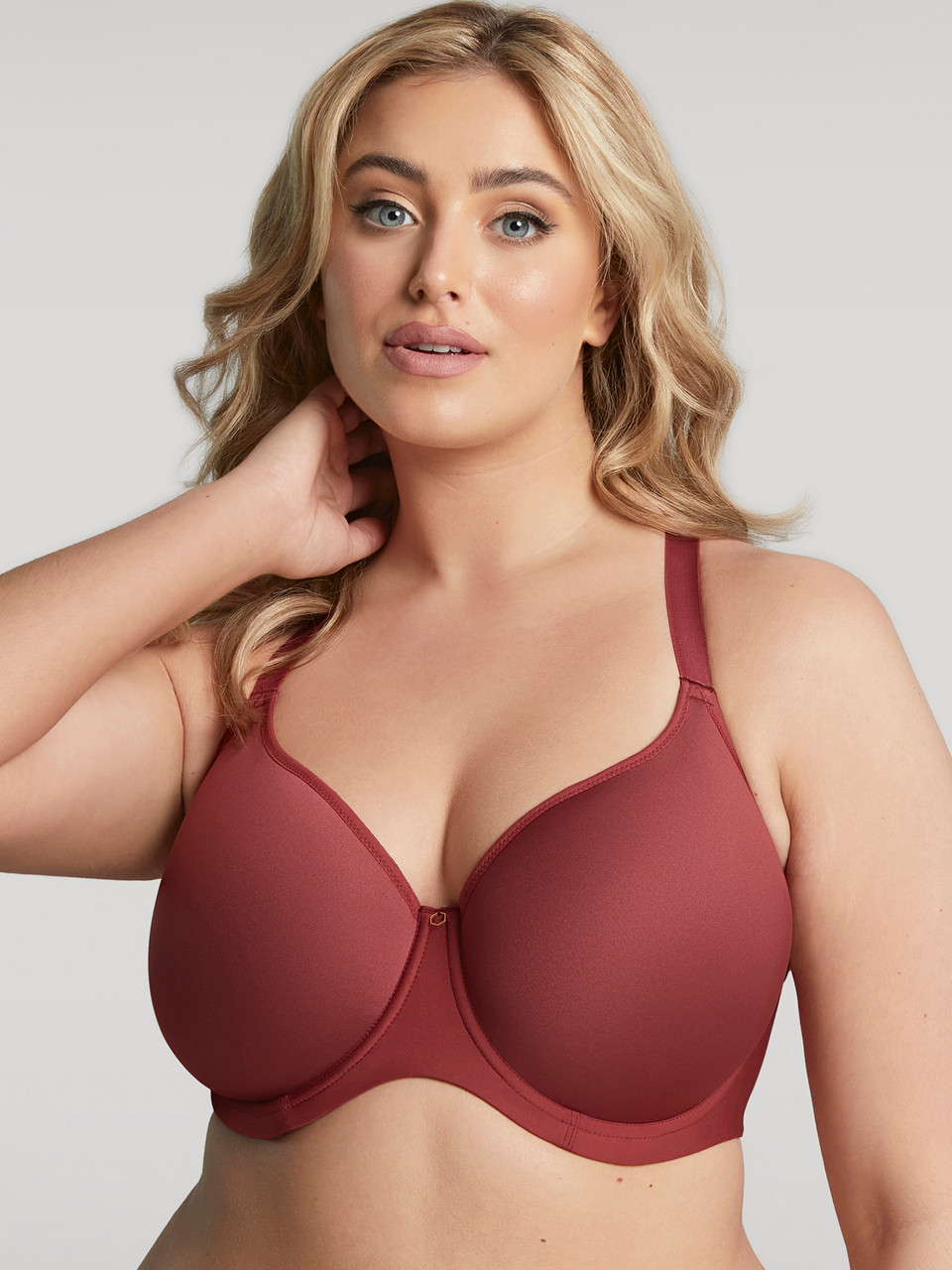 Sculptresse Elegance Molded Spacer T-Shirt Bra in Mineral Red - Busted Bra  Shop