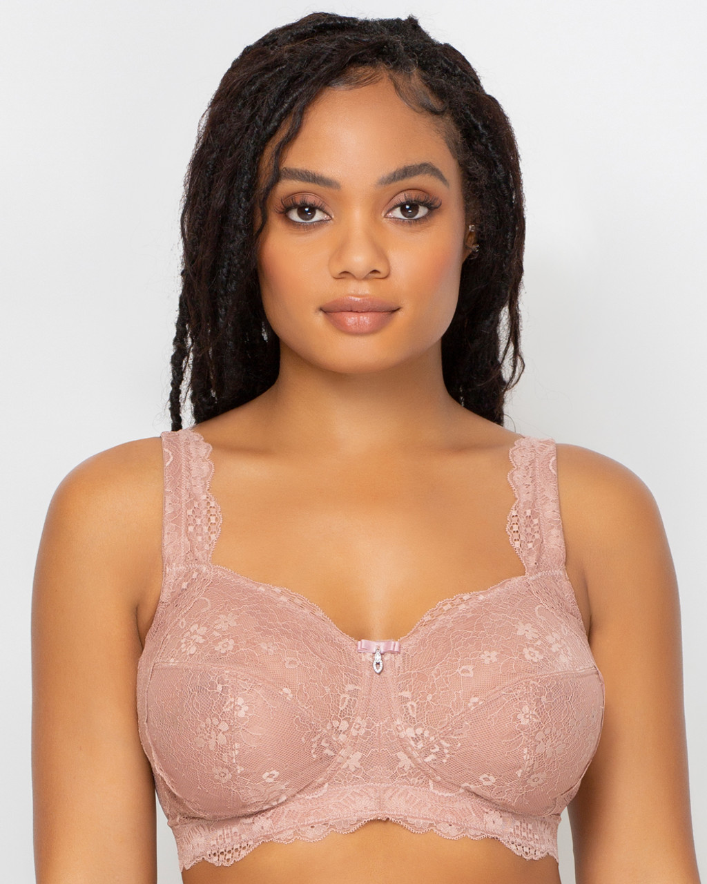 Curvy Couture Plus Cotton Luxe Unlined Wire Free Bra Natural 40DD