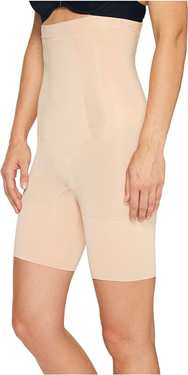 Spanx High Waisted Mid-Thigh Shaper in Nude - Busted Bra Shop