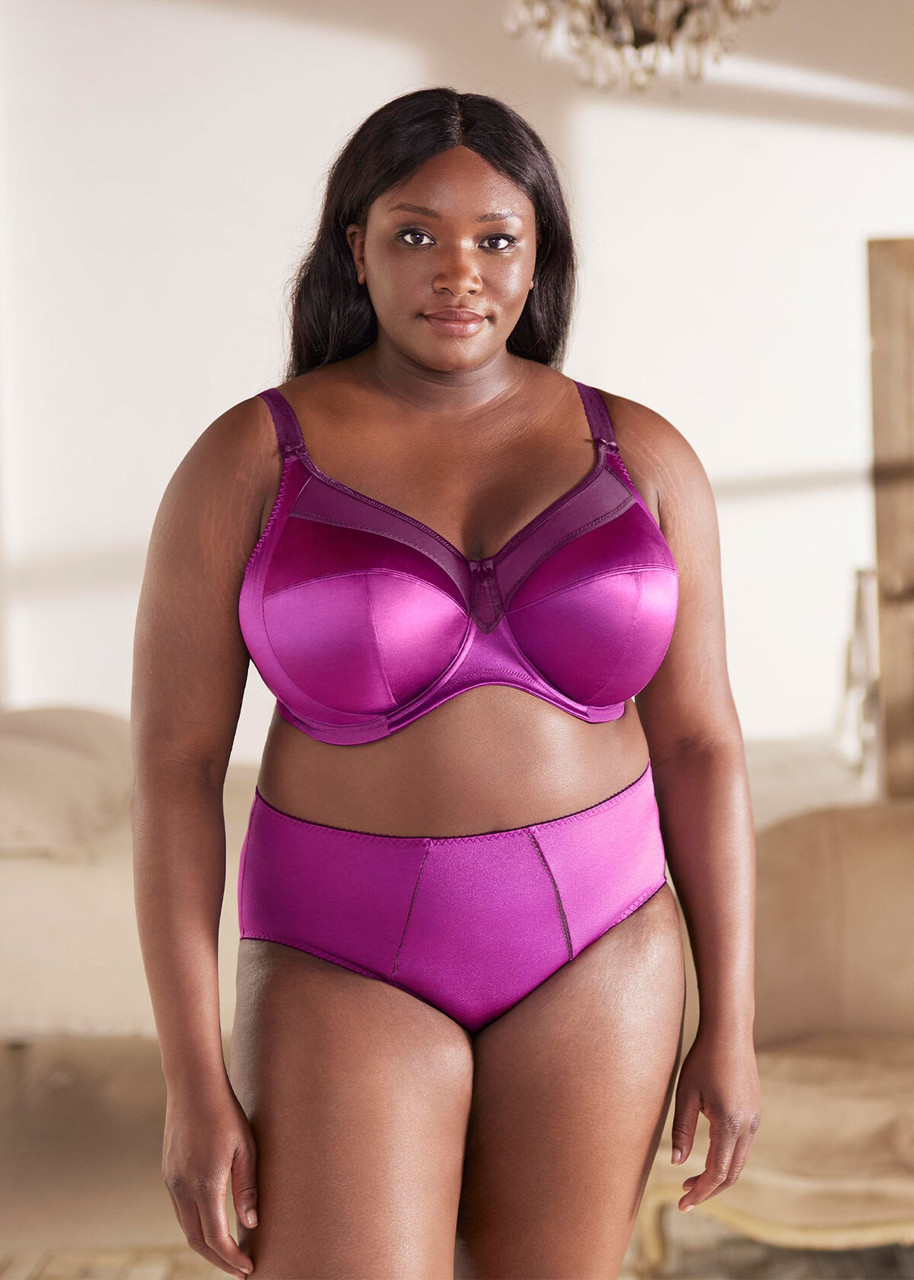 Goddess Keira Underwire Banded Bra in Magenta Mix (MAX) - Busted Bra Shop