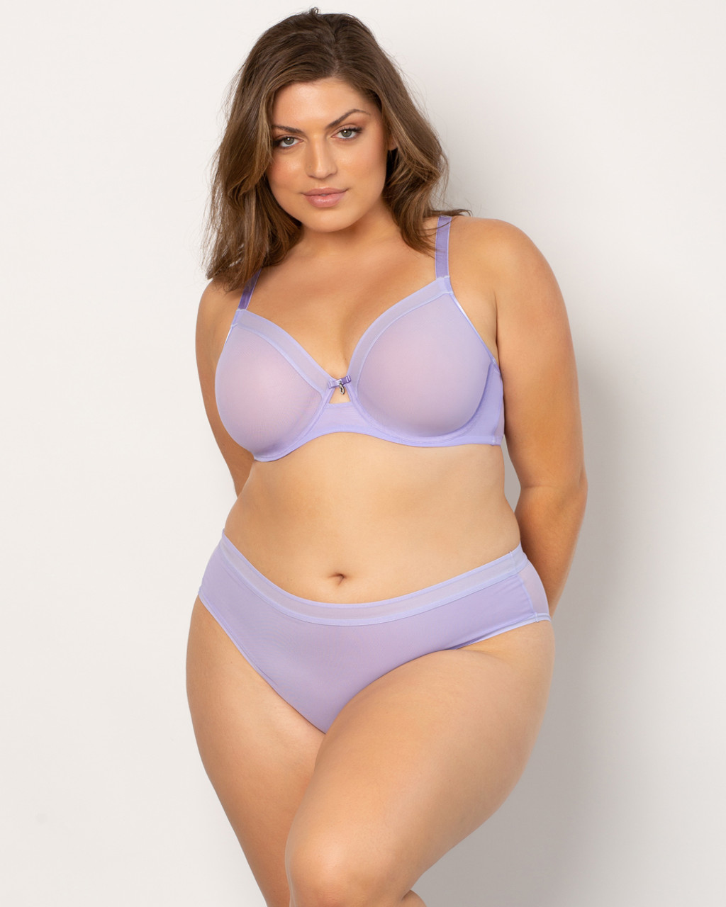  Curvy Couture Womens Sheer Mesh Full Coverage