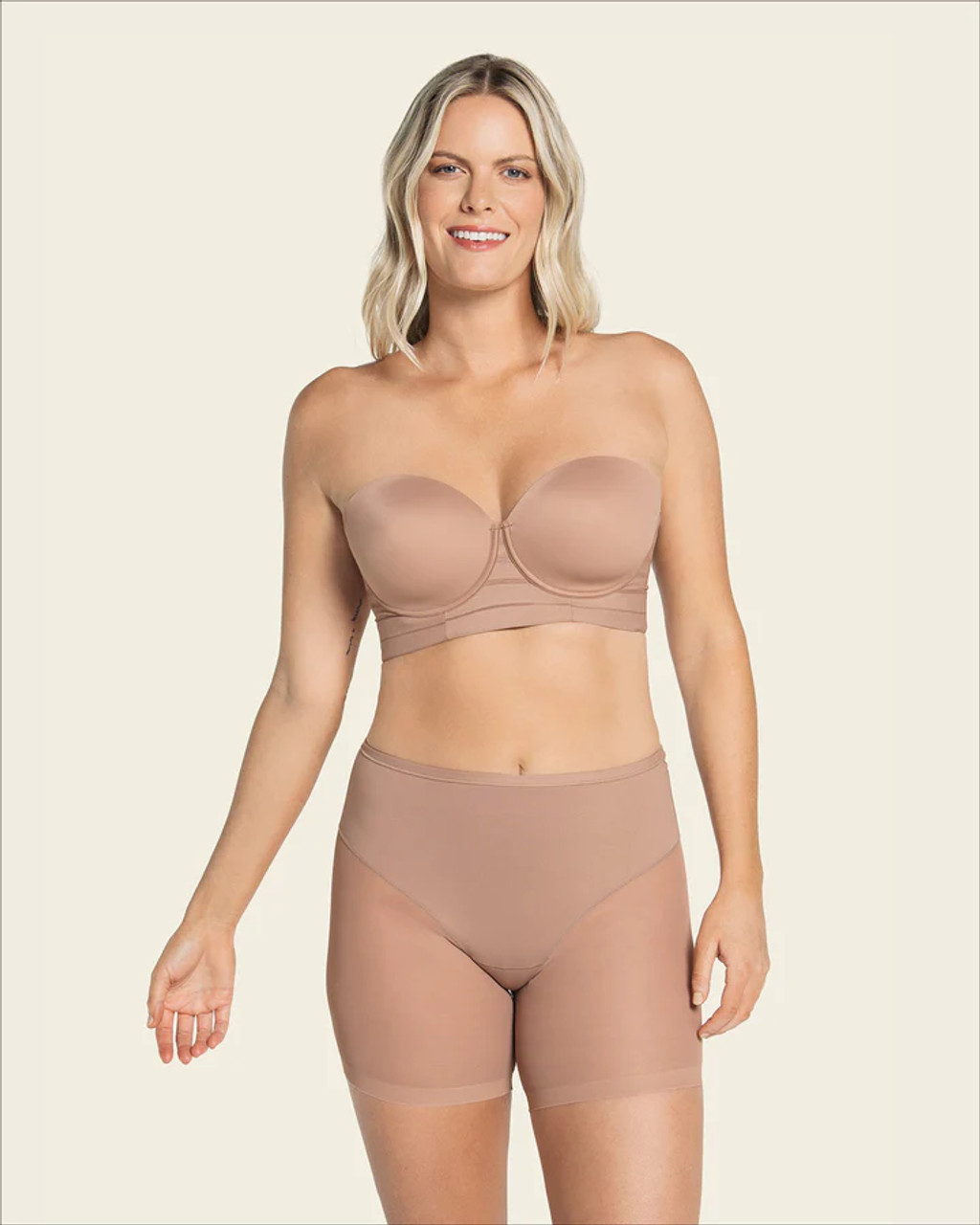 Leonisa Truly Undetectable Sheer Shaper Short in Brown - Busted Bra Shop