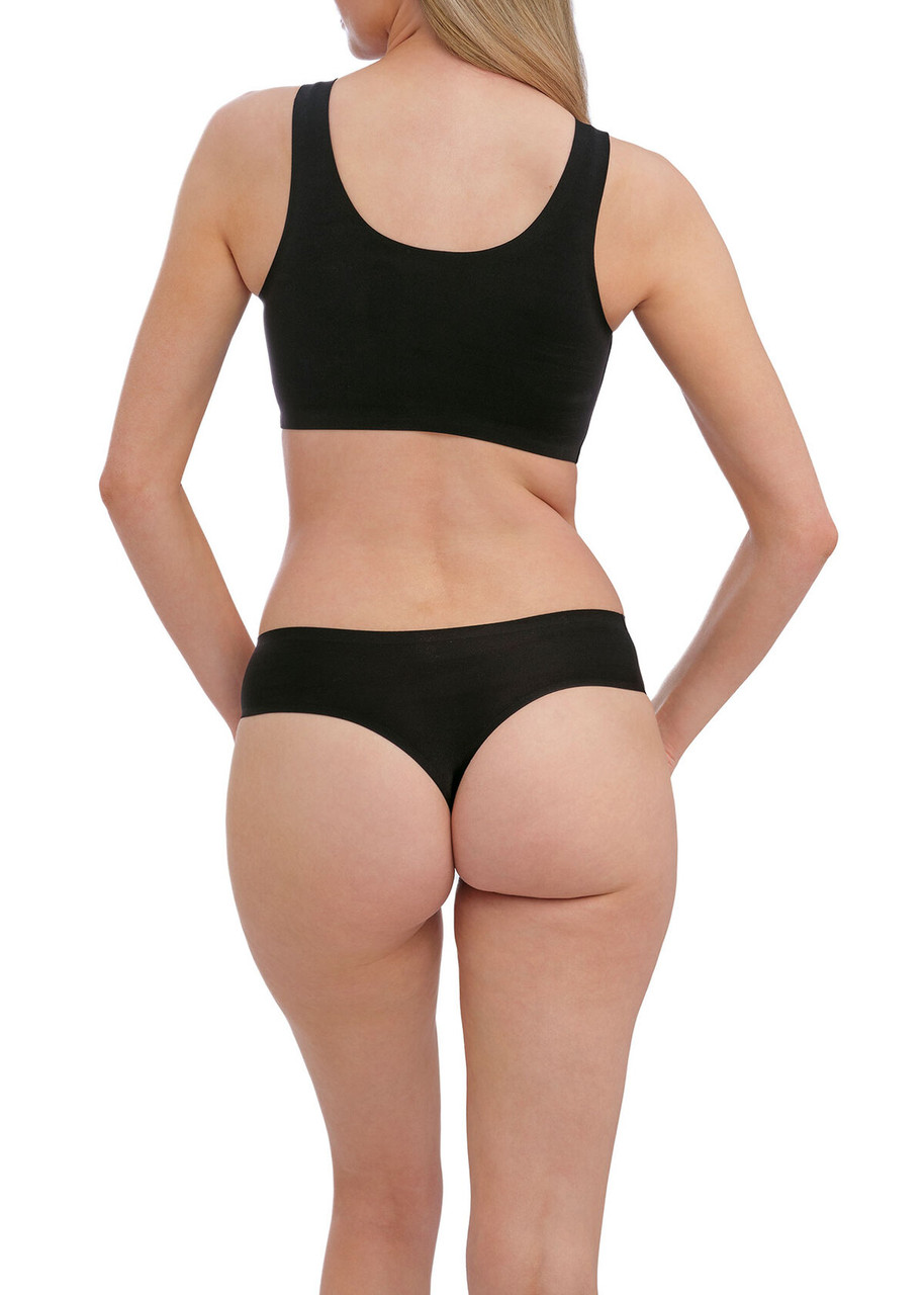 Fantasie Smoothease Invisble Stretch Thong in Black - Busted Bra Shop