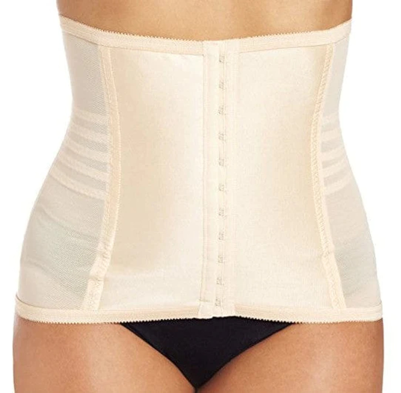 Elegant White All-in-One Girdle with Rear Satin Panel