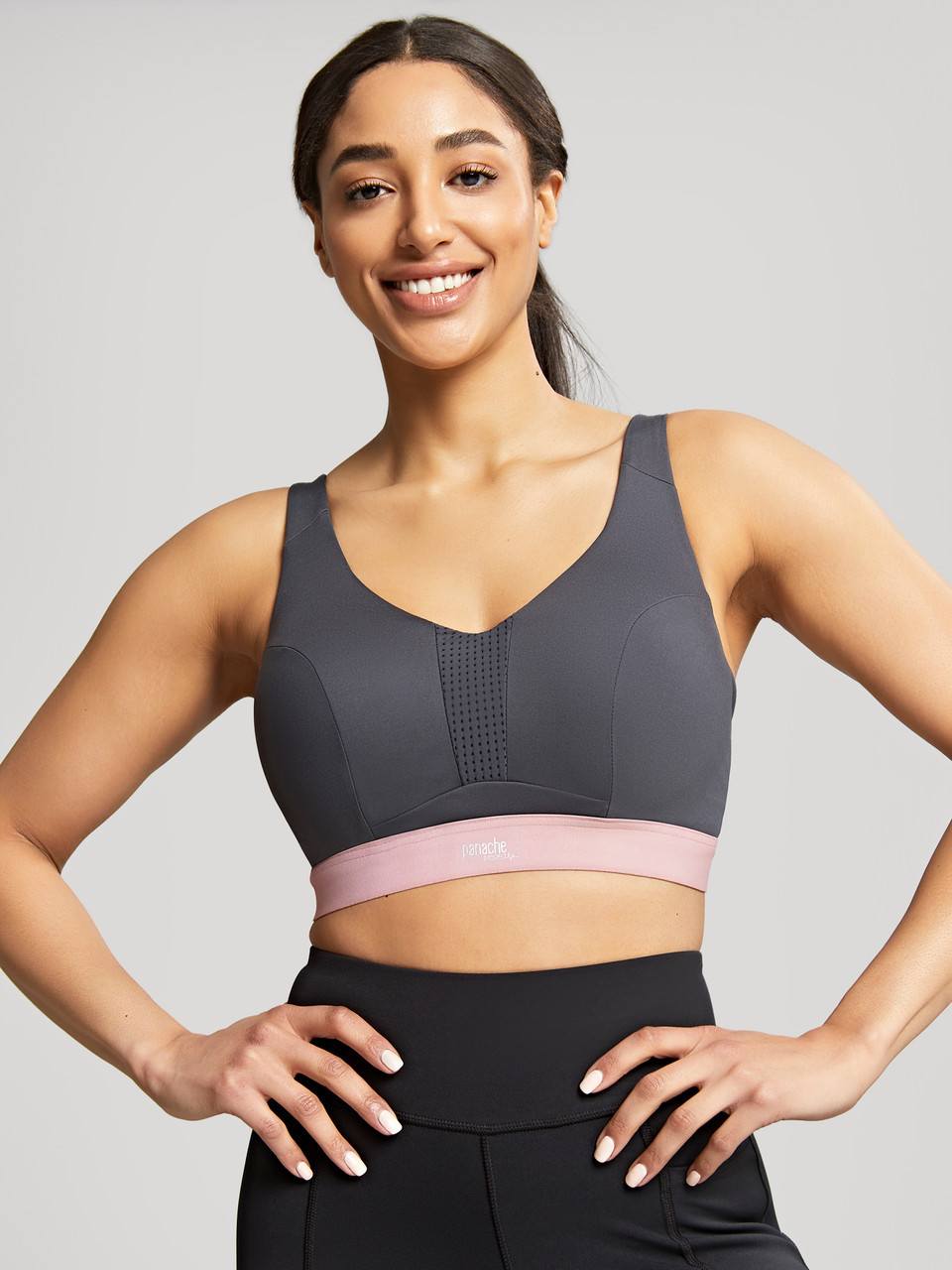 Panache Ultra Perform Non Padded Wired Sports Bra in Charcoal - Busted Bra  Shop