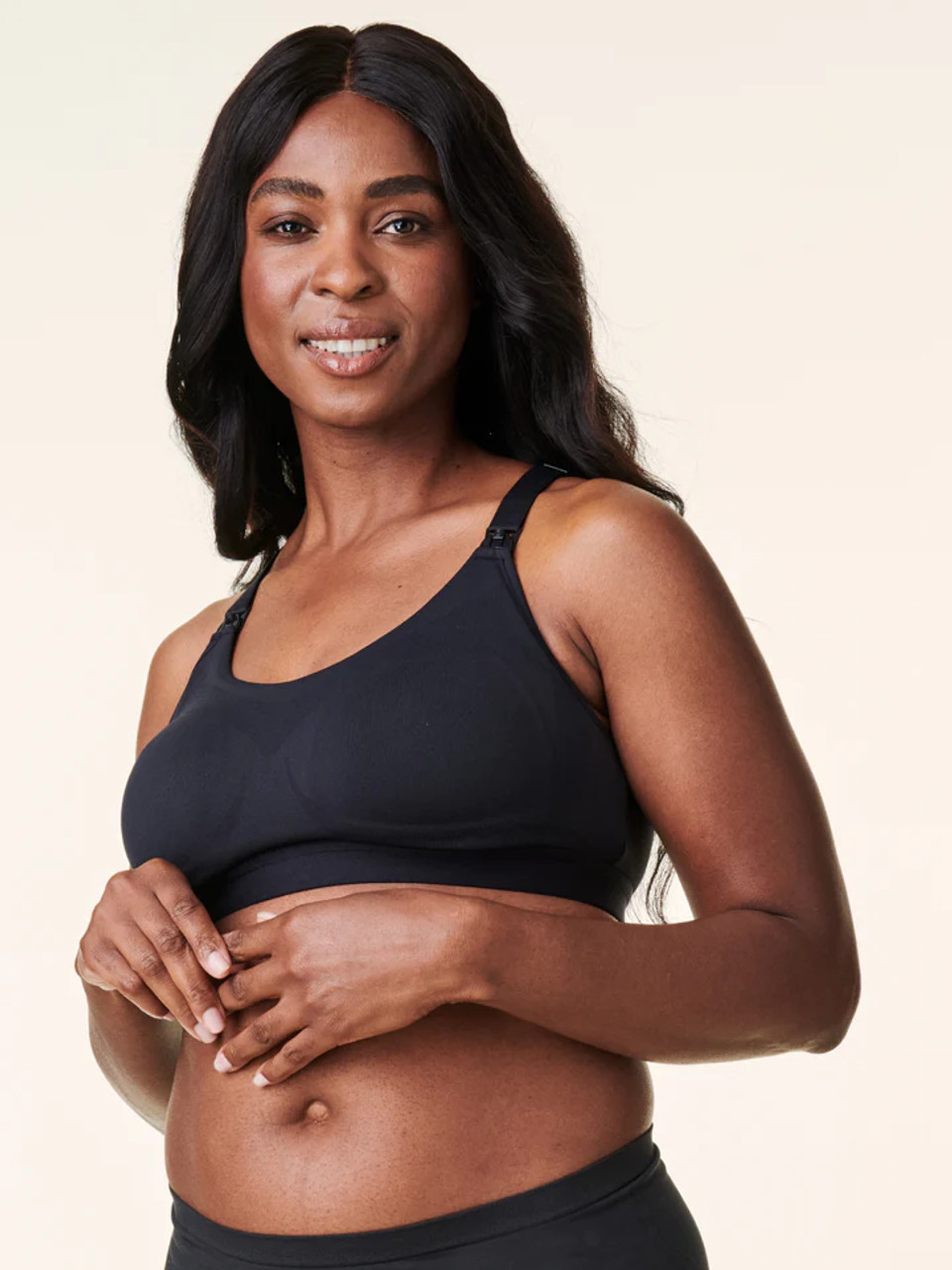Seamless Rib Knit Maternity And Nursing Bra - Black, S | Motherhood  Maternity