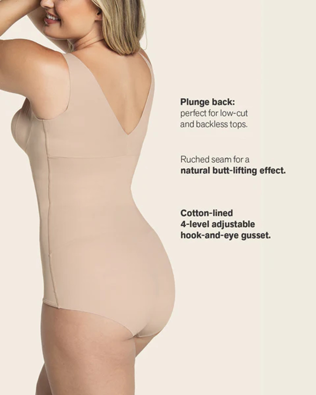 Leonisa Plunge Back Classic Sculpting Body Shaper - Busted Bra Shop