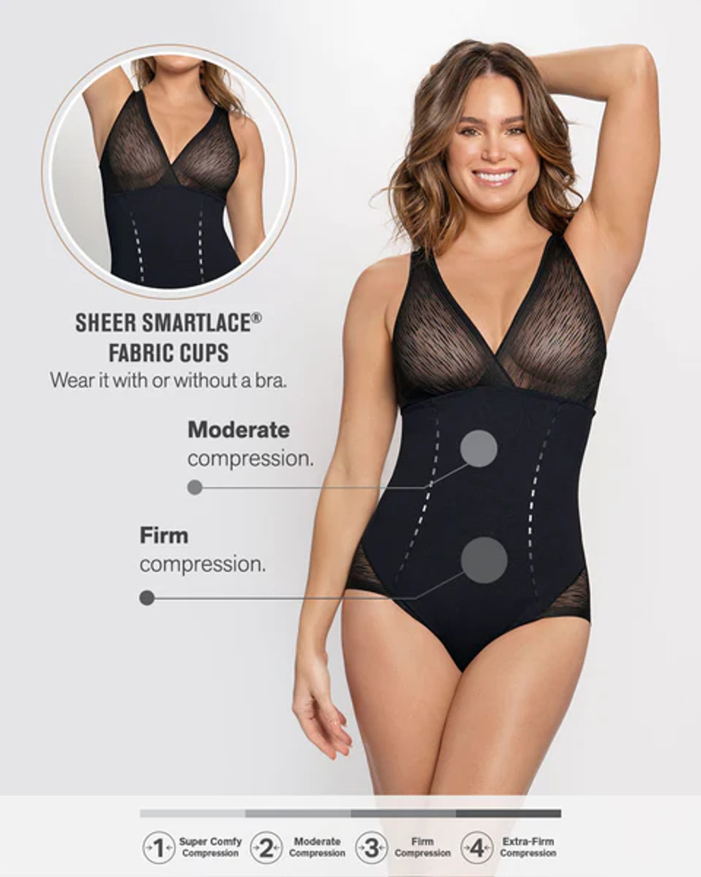 Intelligent Curve™ L2 Therapeutic All-In-One Open Bust Bodysuit #23811 –  Bradoria Lingerie