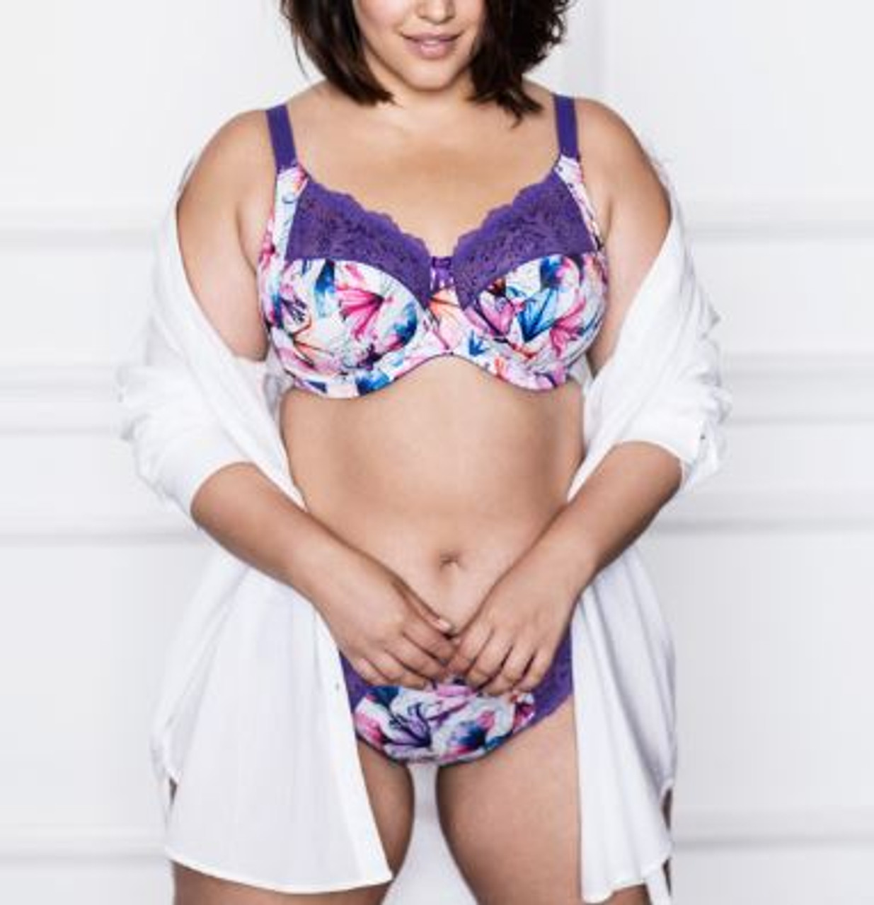 Elomi Morgan Underwire Banded Full Cup Bra in Purple Lily (PUY) FINAL SALE  (75% Off) - Busted Bra Shop