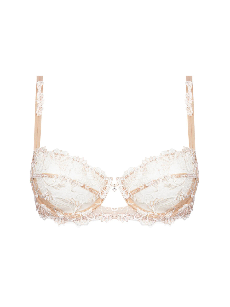 ☆国内発送☆Lise Charmel Dressing Floral Demi-cup bra Dressing Floral Demi Cup Bra in Ambre Nacre - Busted Bra Shop