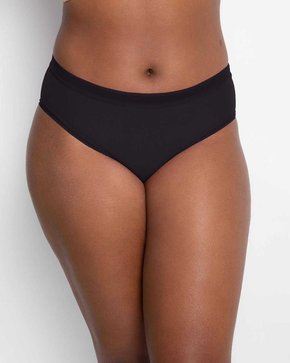 high waisted black underwear for sheer dress EBY Sheer High Cut Highwaisted Brief main image 1
