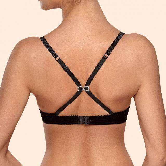 Amadeus Velvet Padded Push Up Bra in Black FINAL SALE (50% Off)