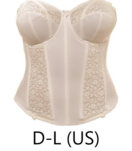 Adelaide Underwire Basque Longline in White - Busted Bra Shop